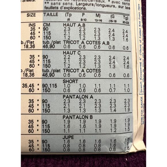 Butterick 5602 pattern sweatshirt oversized shorts skirt pants size Large - Picture 8 of 8